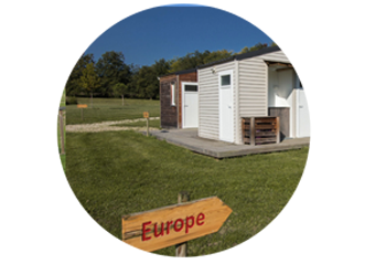 Community spaces in Domaine EcÔtelia glamping site