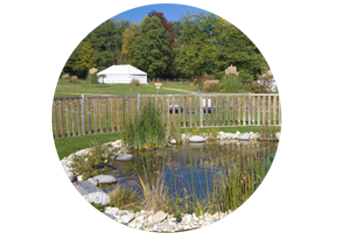 natural pool in Domaine EcÔtelia glamping site 